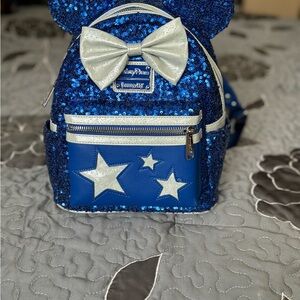 Loungefly Blue Sequin Backpack with Stars